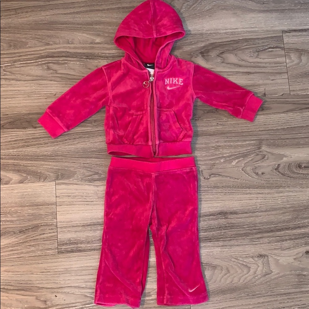 Velour Pink Nike tracksuit 12m